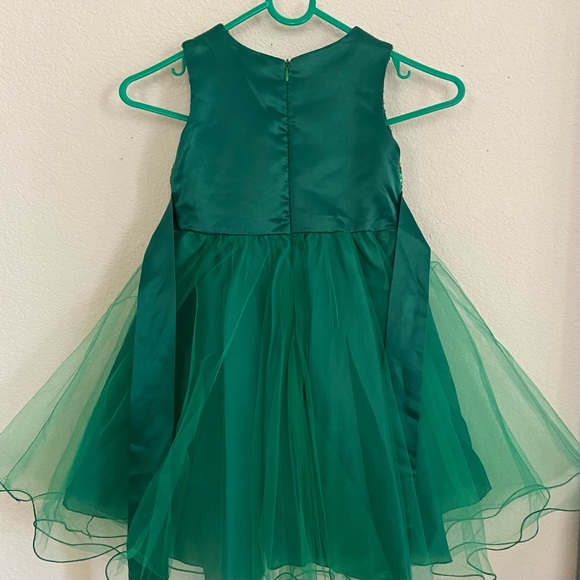 Dress for a 3-year-old, elegant and comfortable. Green color. - Picture 4 of 17